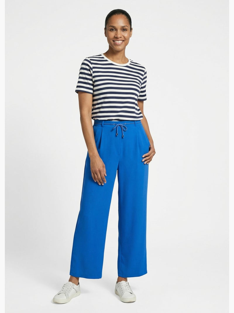 Pantalon large élastiqué, Essentiel - Afibel Bleu électrique - Kiabi