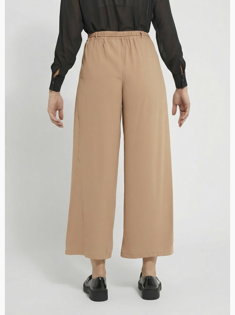 Pantalon large élastiqué, Essentiel - Afibel Camel - Kiabi