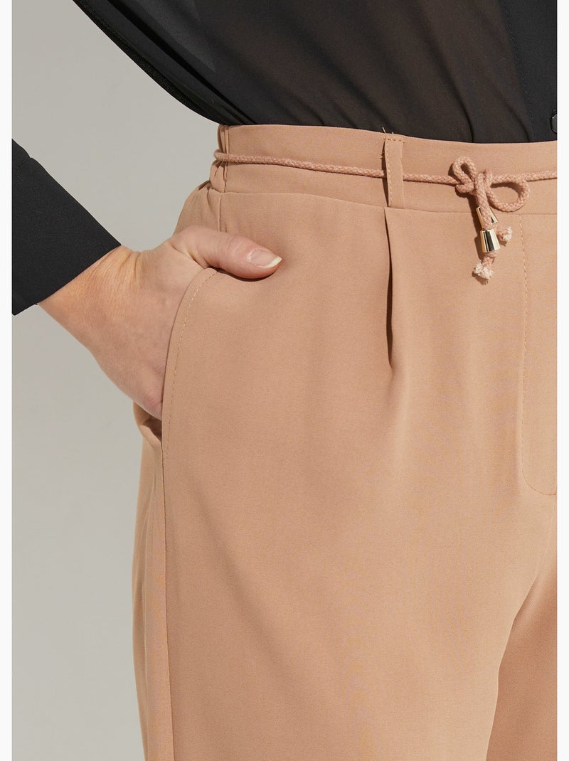 Pantalon large élastiqué, Essentiel - Afibel Camel - Kiabi