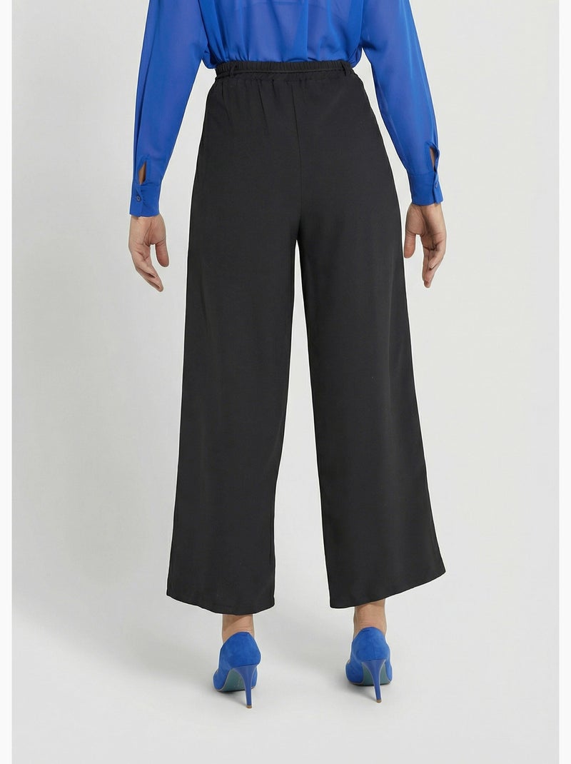 Pantalon large élastiqué, Essentiel - Afibel Noir - Kiabi