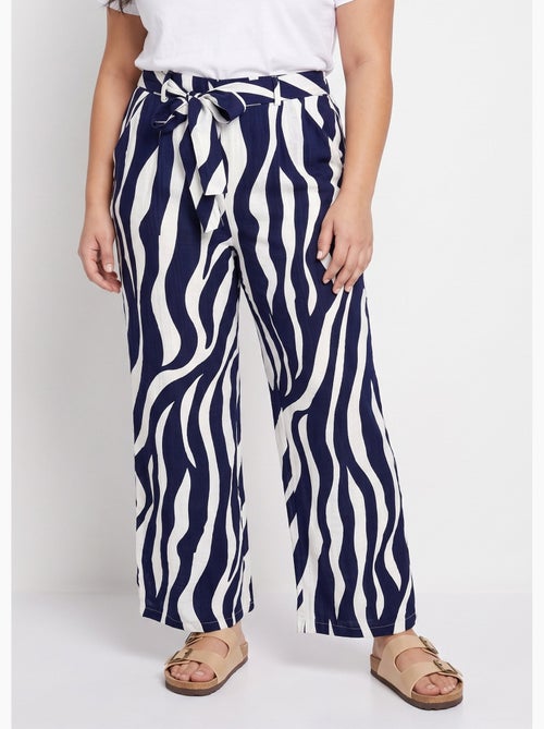 Pantalon large élastiqué, imprimé vagues - AFIBEL - Kiabi