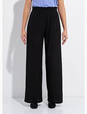 Pantalon large élastiqué, maille relief - Afibel