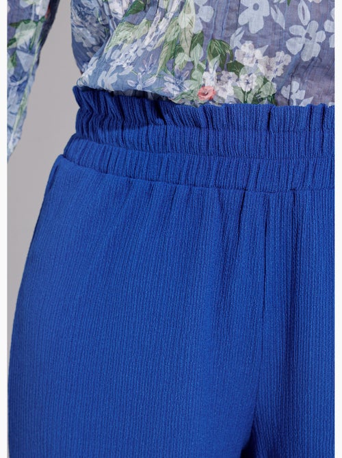 Pantalon large élastiqué maille reliefée - Afibel - Kiabi