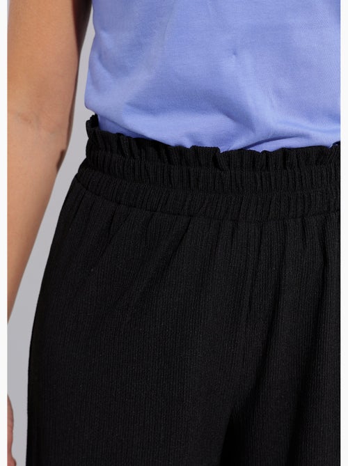 Pantalon large élastiqué maille reliefée - Afibel - Kiabi