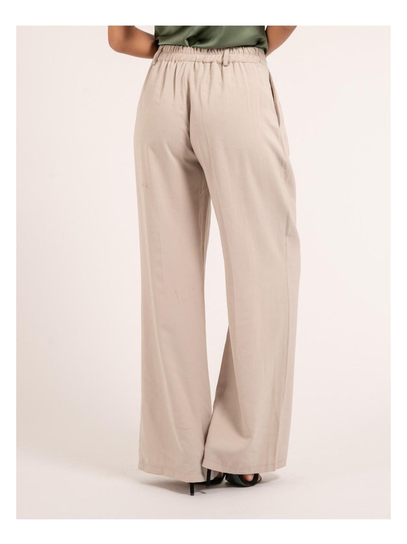Pantalon large ELIRESS Beige - Kiabi