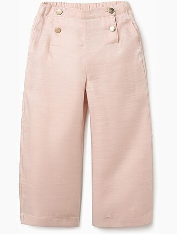 Pantalon large en acétate avec boutons décoratifs