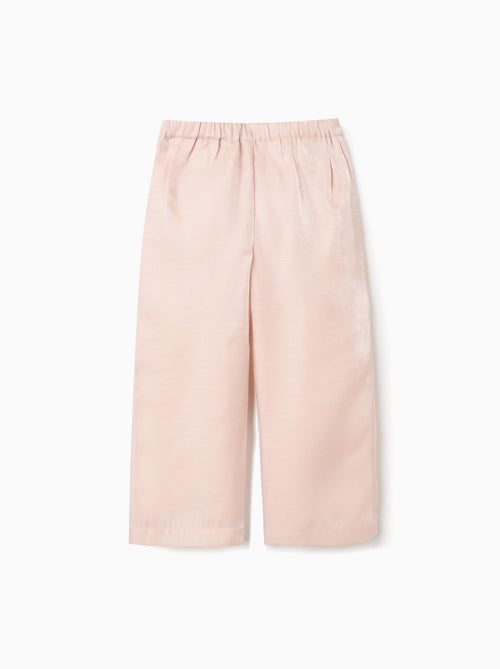 Pantalon large en acétate avec boutons décoratifs - Kiabi