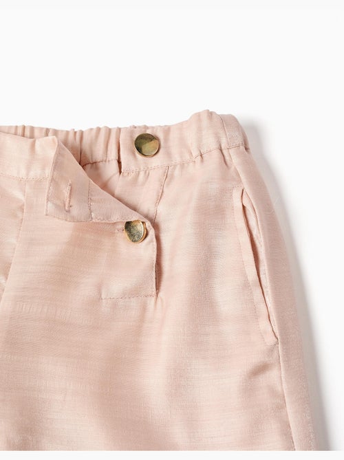 Pantalon large en acétate avec boutons décoratifs - Kiabi