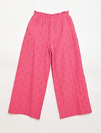 Pantalon large en broderie anglaise