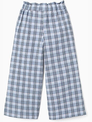 Pantalon large en coton à carreaux B&S