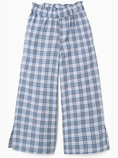 Pantalon large en coton à carreaux B&S - Kiabi