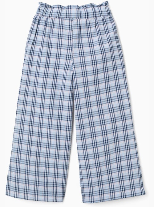 Pantalon large en coton à carreaux B&S - Kiabi