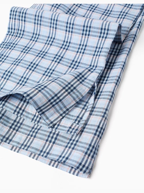 Pantalon large en coton à carreaux B&S - Kiabi