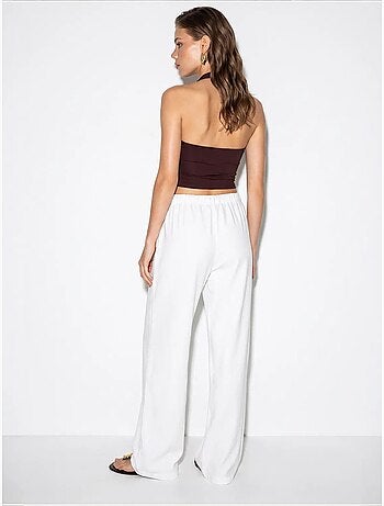Pantalon large en coton à taille coulissée lucci
