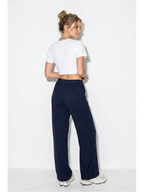 Pantalon large en coton à taille coulissée lucci - Kiabi Pantalon large en coton à taille coulissée lucci - Kiabi