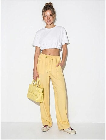 Pantalon large en coton à taille coulissée lucci