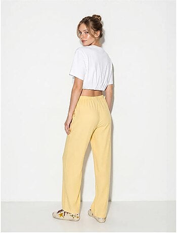Pantalon large en coton à taille coulissée lucci