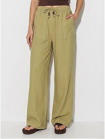 Pantalon large en coton à taille coulissée lucci