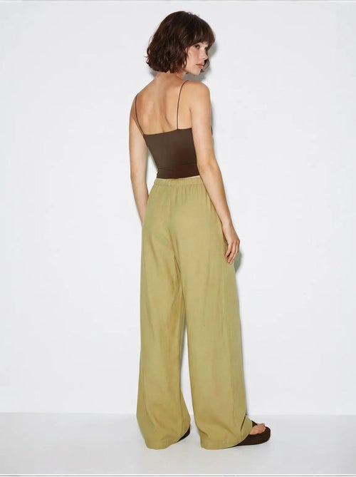 Pantalon large en coton à taille coulissée lucci - Kiabi Pantalon large en coton à taille coulissée lucci - Kiabi