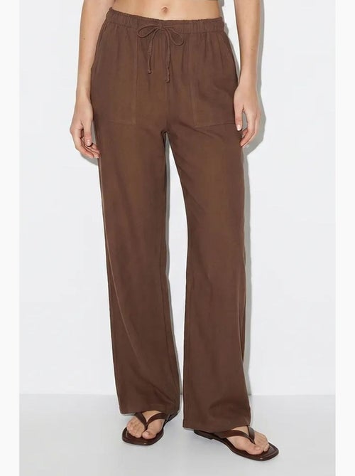 Pantalon large en coton à taille coulissée lucci - Kiabi Pantalon large en coton à taille coulissée lucci - Kiabi