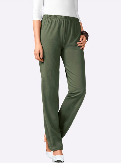 Pantalon large en coton avec ceinture élastique et ruban réglable - Taille courte - Moda Vilona - Kiabi