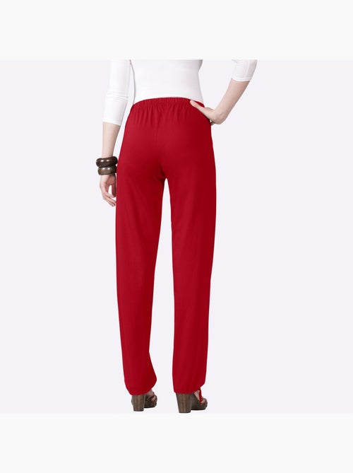 Pantalon large en coton avec ceinture élastique et ruban réglable - taille standard - moda vilona - Kiabi