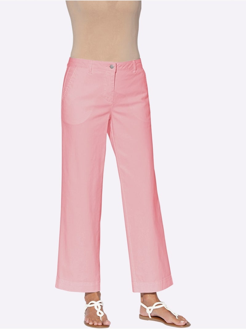 Pantalon large en coton avec coupe ample et longueur cheville - taille courte - witt Rose - Kiabi