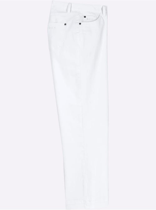Pantalon large en coton doux à 5 poches avec broderie - Taille courte - Witt - Kiabi