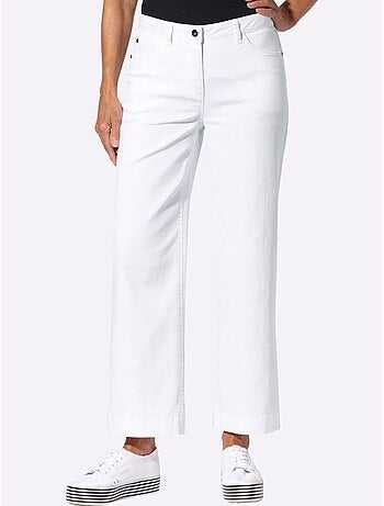 Pantalon large en coton doux à cinq poches avec broderie - Taille standard - Witt