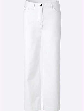 Pantalon large en coton doux à cinq poches avec broderie - Taille standard - Witt