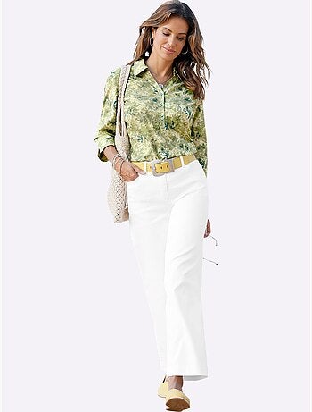Pantalon large en coton doux à cinq poches avec broderie - Taille standard - Witt