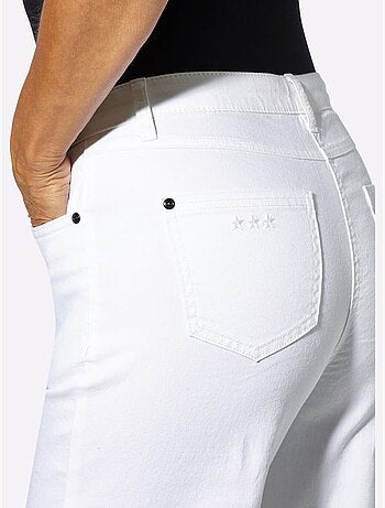 Pantalon large en coton doux à cinq poches avec broderie - Taille standard - Witt