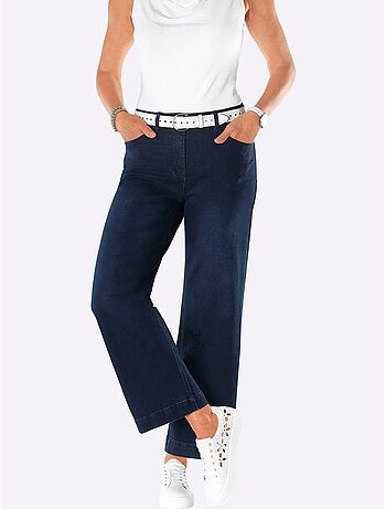 Pantalon large en coton doux avec ceinture gainante et poches - Taille courte - Witt