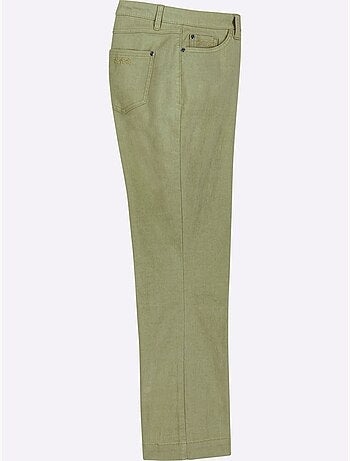 Pantalon large en coton doux avec ceinture gainante et poches - Taille courte - Witt
