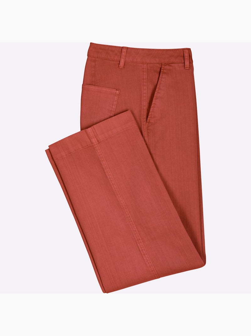 Pantalon large en coton et coupe ample - taille courte - witt Orange/Rouge - Kiabi
