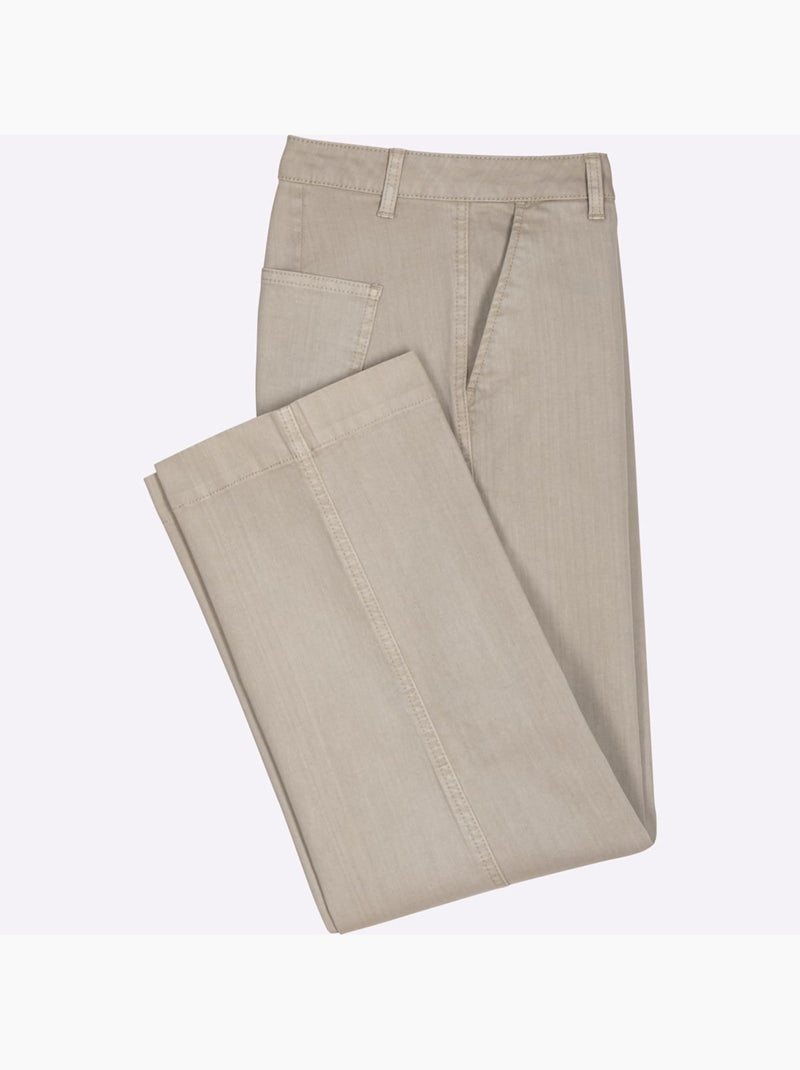 Pantalon large en coton et coupe ample - taille standard - witt Sable - Kiabi