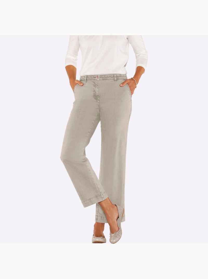 Pantalon large en coton et coupe ample - taille standard - witt Sable - Kiabi