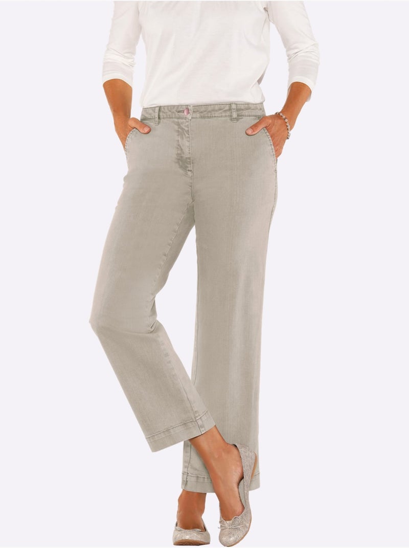 Pantalon large en coton et coupe ample à longueur cheville - taille standard - witt Sable - Kiabi