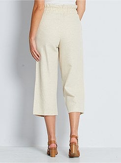 Pantalon large en coton et lin éco-conçu - Kiabi