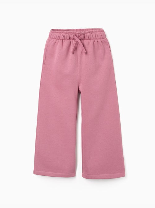 Pantalon large en coton peigné avec cordon de serrage - Kiabi