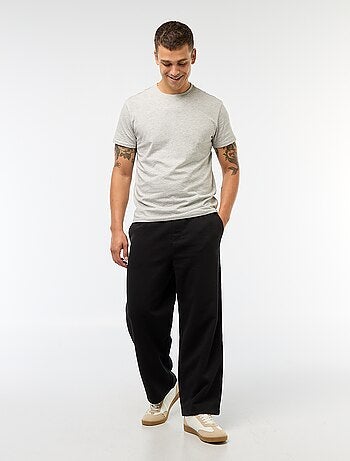 Pantalon large en coton uni