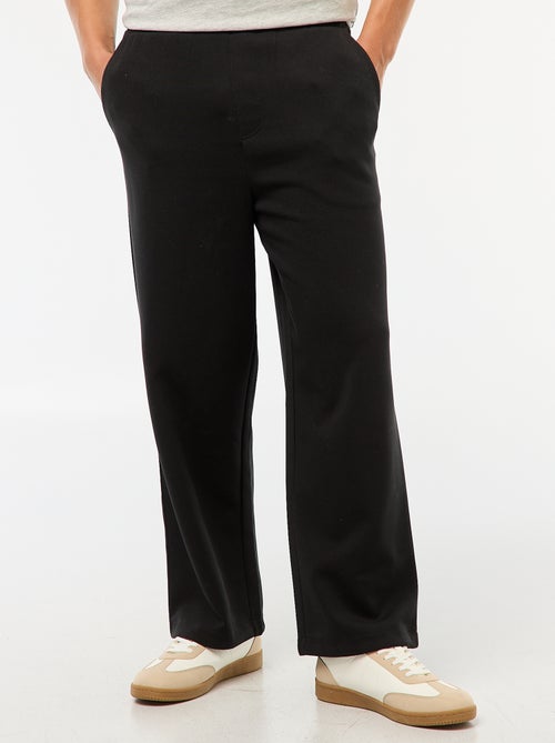 Pantalon large en coton uni - Kiabi