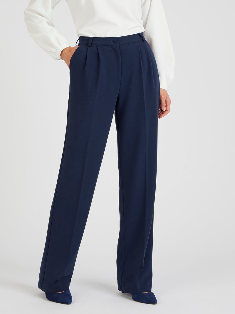 Pantalon large en crêpe - Damart Bleu marine - Kiabi