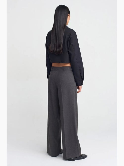 Pantalon large en crêpe à plis dilvin - Kiabi