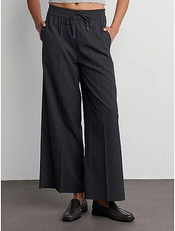 DILVIN Pantalon Large En Crêpe À Taille Coulissante