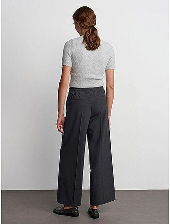 DILVIN Pantalon Large En Crêpe À Taille Coulissante