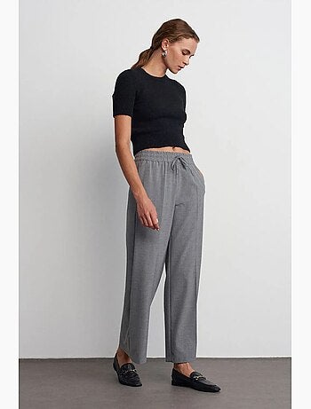 Pantalon large en crêpe à taille coulissante dilvin