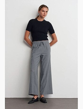 Pantalon large en crêpe à taille coulissante dilvin