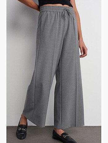 Pantalon large en crêpe à taille coulissante dilvin