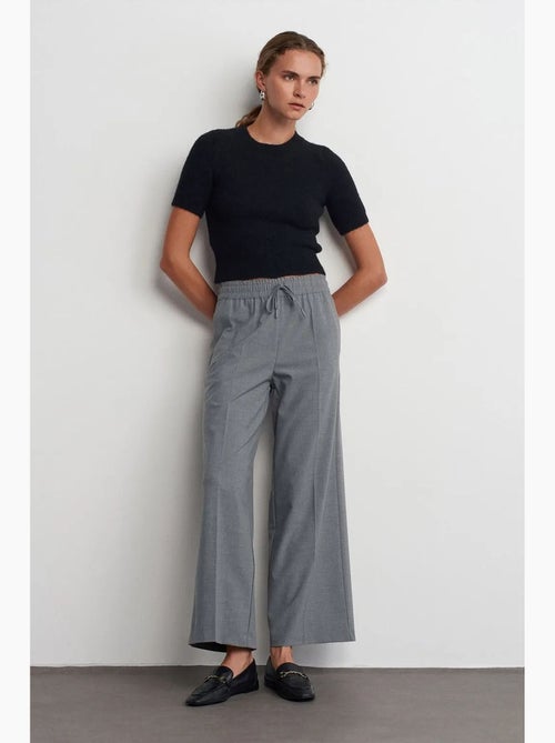 Pantalon large en crêpe à taille coulissante dilvin - Kiabi Pantalon large en crêpe à taille coulissante dilvin - Kiabi